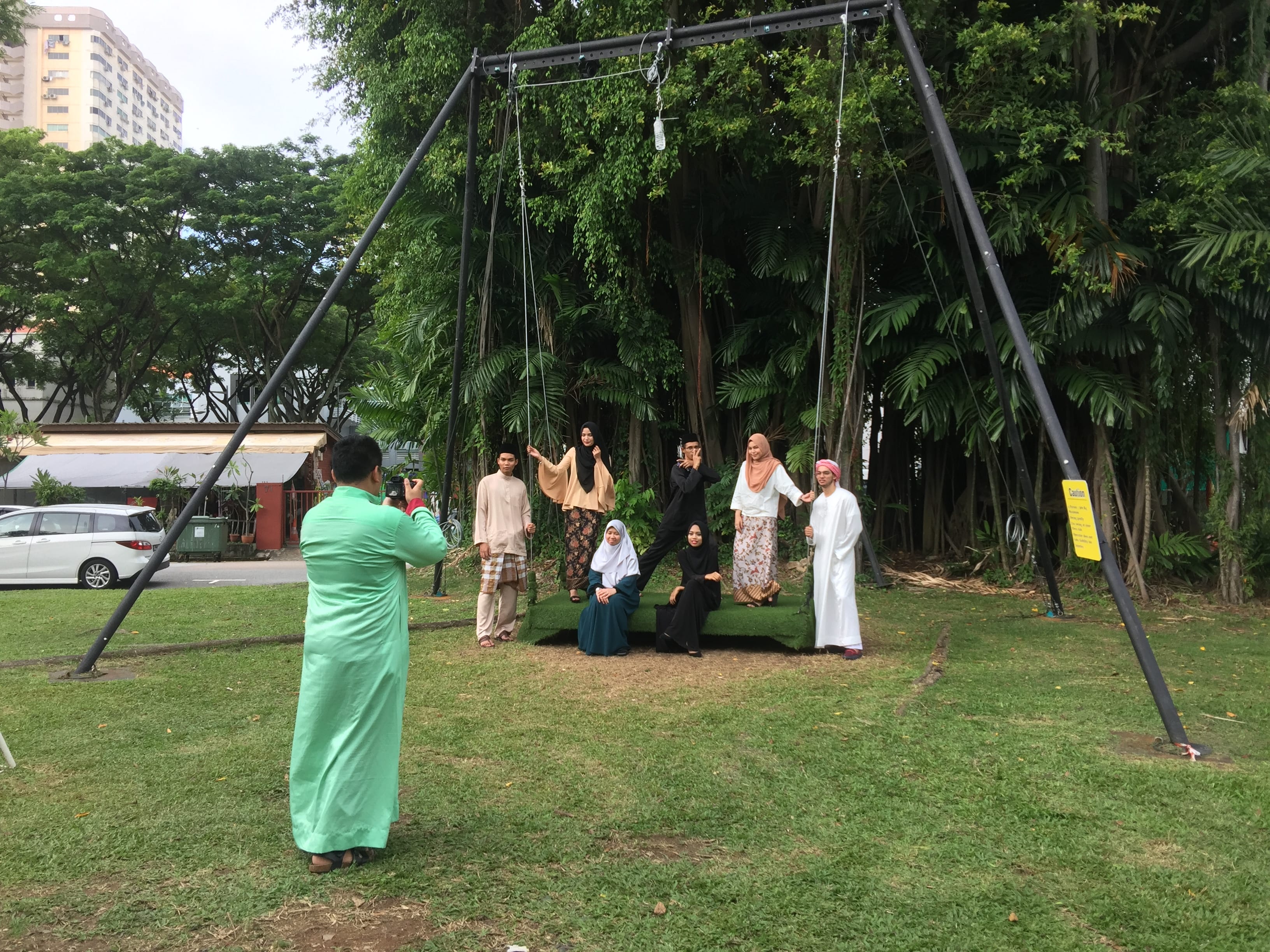 Outdoor swings at Kampong Gelam